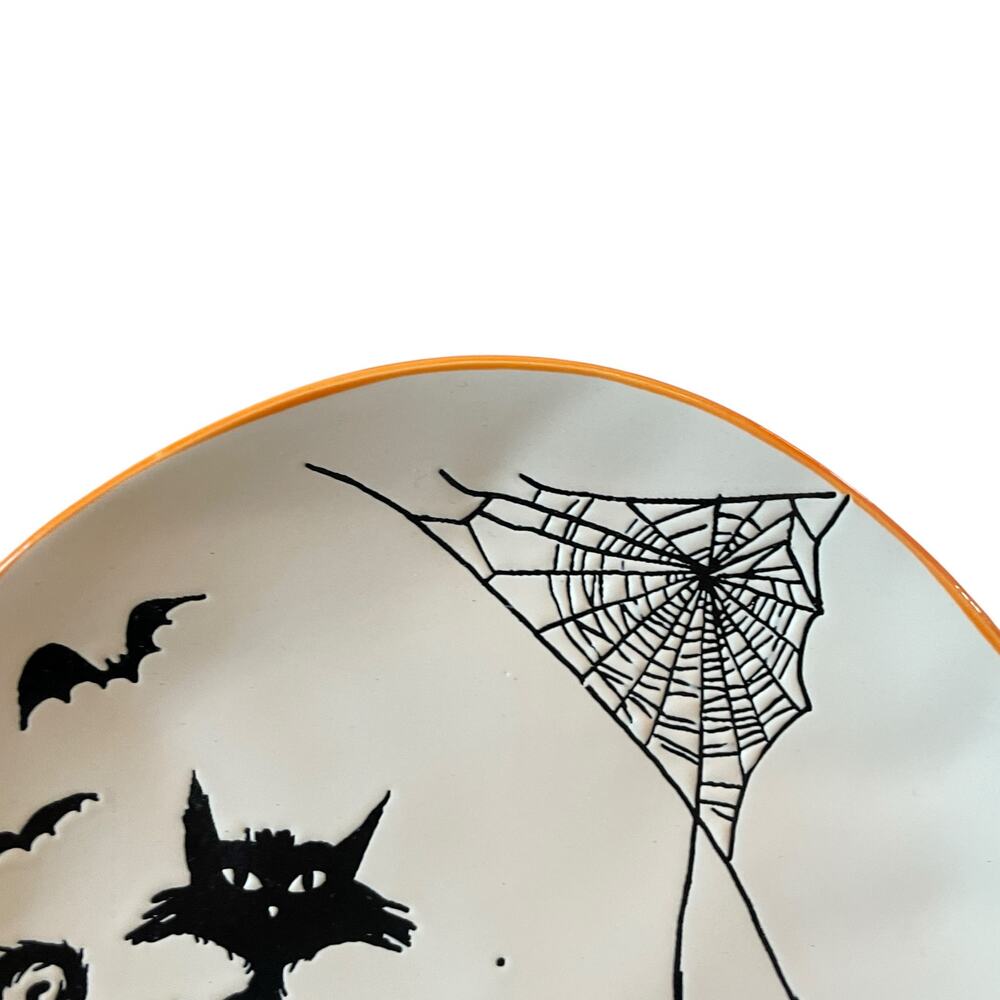 ELI & ANA Halloween Salad Plates 8in Black Cat Bats Pumpkins Set of 2 New - Picture 8 of 11